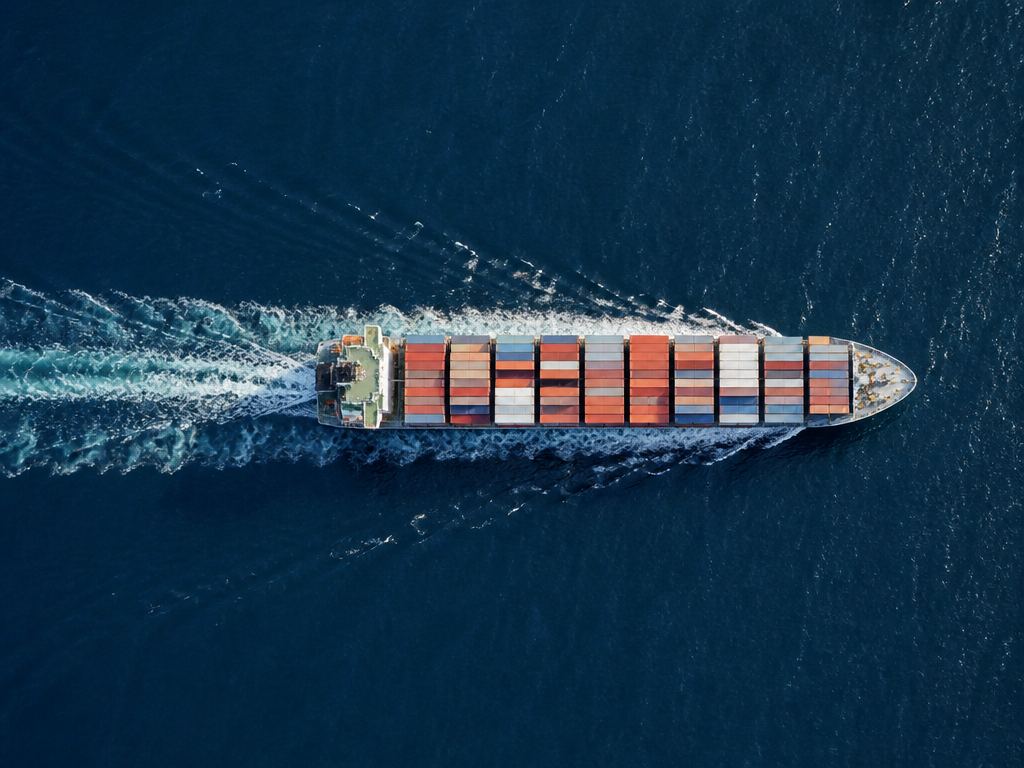 Navio porta-contêiner em movimento